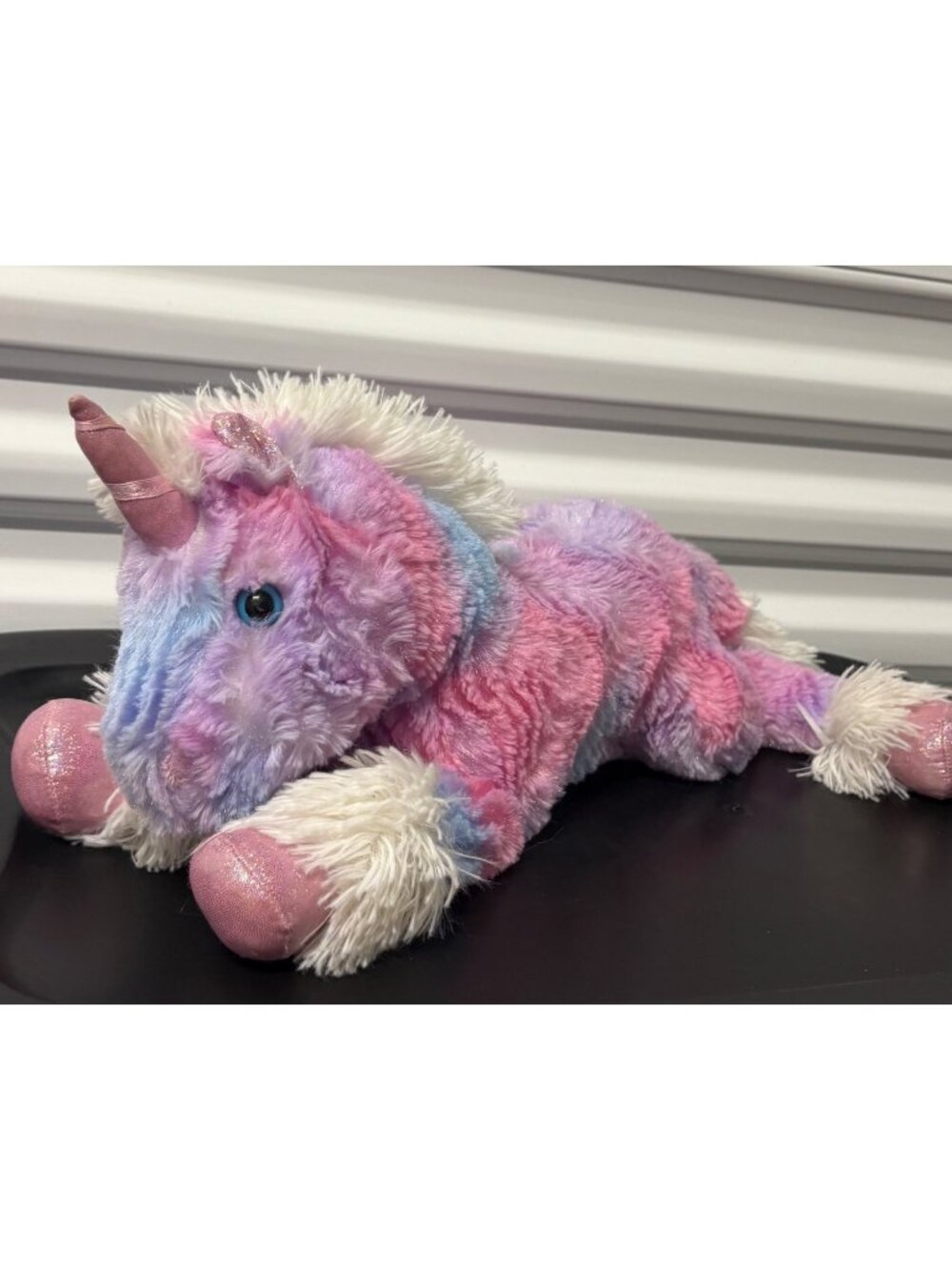 Ganz Plush Rainbow Unicorn Stuffed Animal Toy 18" Tie Dye Pink & Purple Sparkle